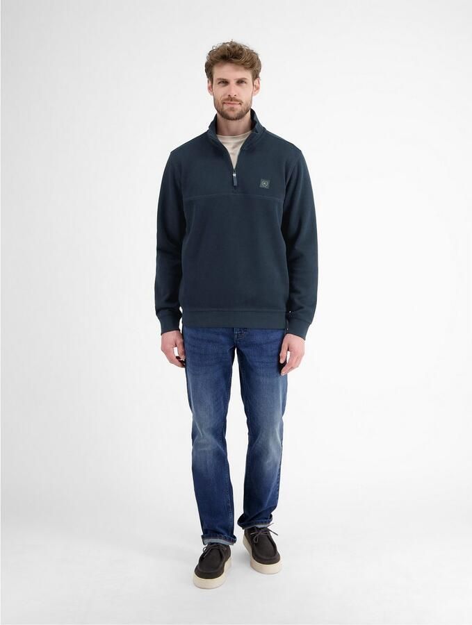 Lerros Sweatshirt Heren Troyer sportief geribbeld