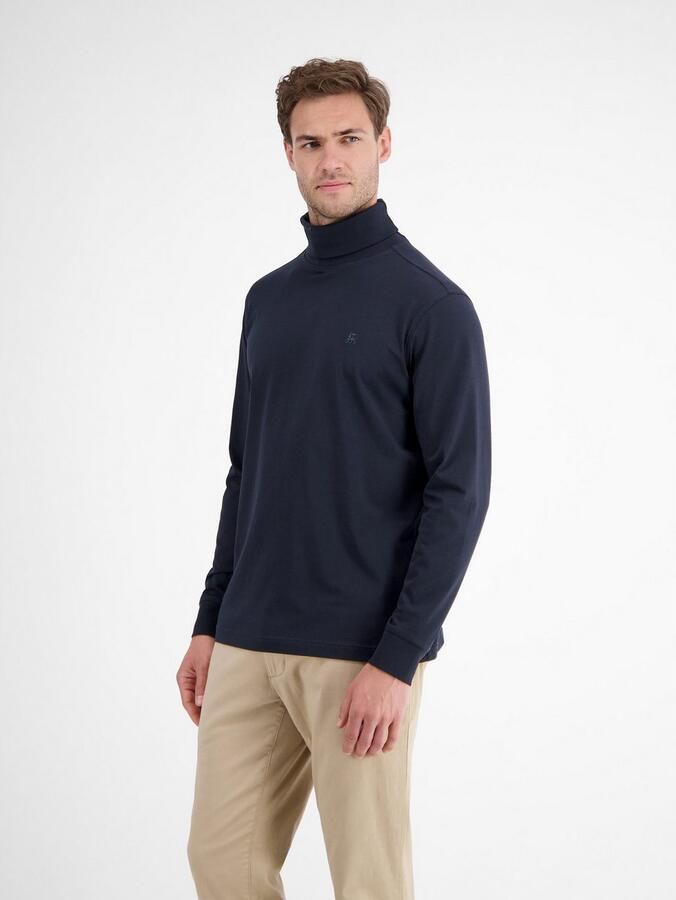 Lerros Sweatshirt Shirt met coltrui van zacht katoen - Foto 2