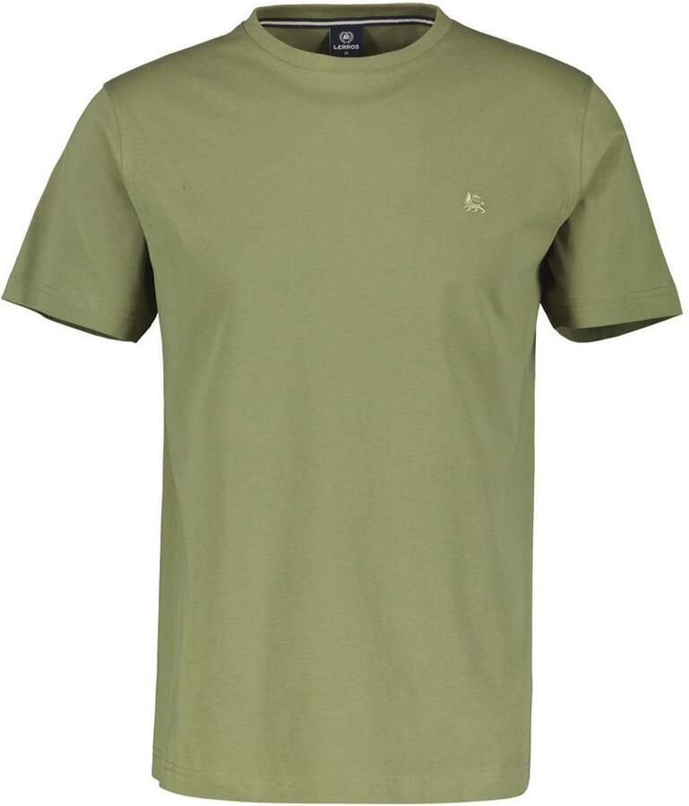 Lerros T-shirt basic T-shirt met logostiksel effen