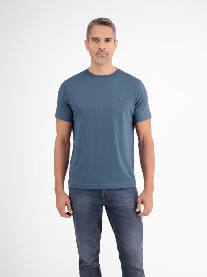 Lerros T-shirt basic T-shirt met logostiksel effen