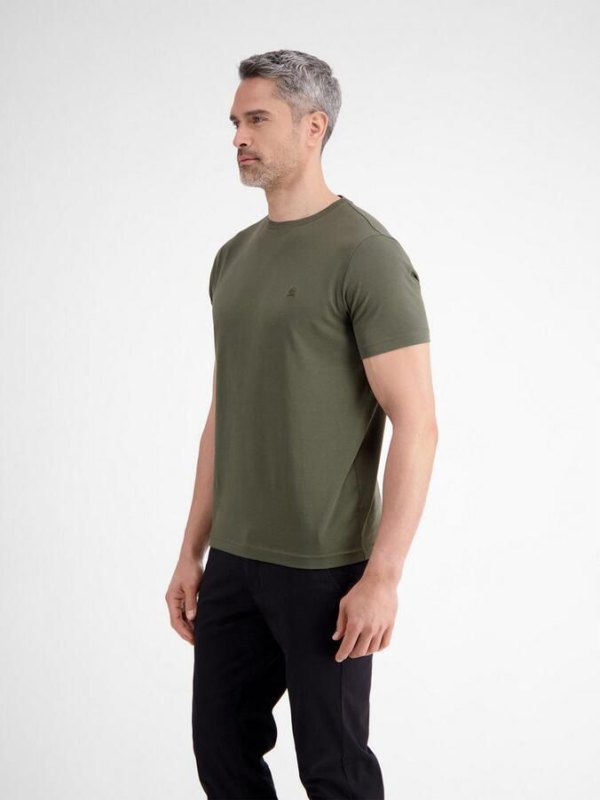 Lerros T-shirt Basic T-shirt met logostitck effen - Foto 3