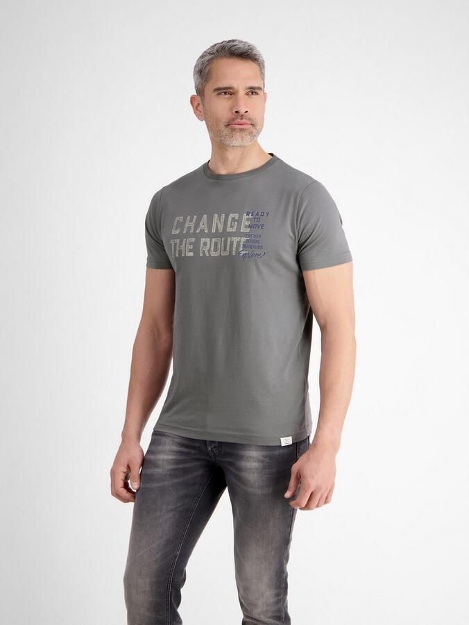 Lerros T-shirt effen T-shirt met print - Foto 3