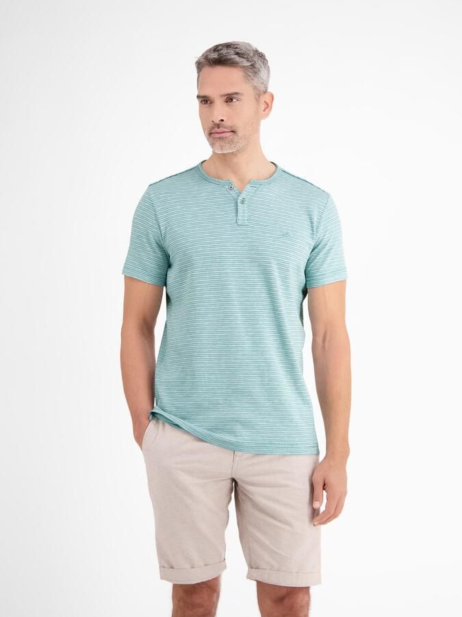 Lerros T-shirt met serafino-kraag - Foto 4