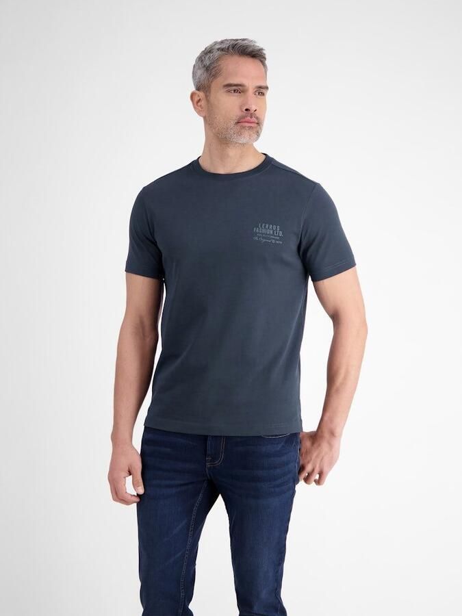 Lerros T-shirt Ronde hals met tonale print - Foto 2