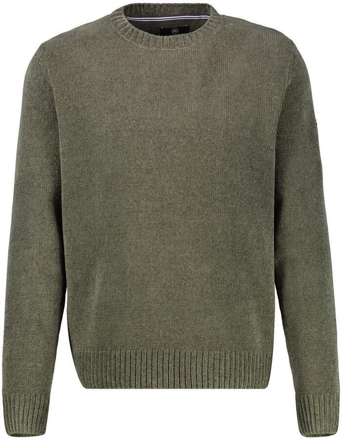 Lerros Trui met ronde hals lange mouw en met brede gebreide boorden