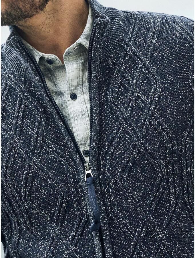 Lerros Vest Heren-vest met kabelpatroon