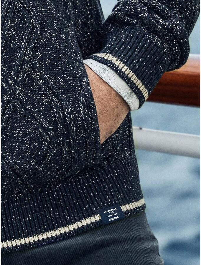 Lerros Vest Heren-vest met kabelpatroon - Foto 2