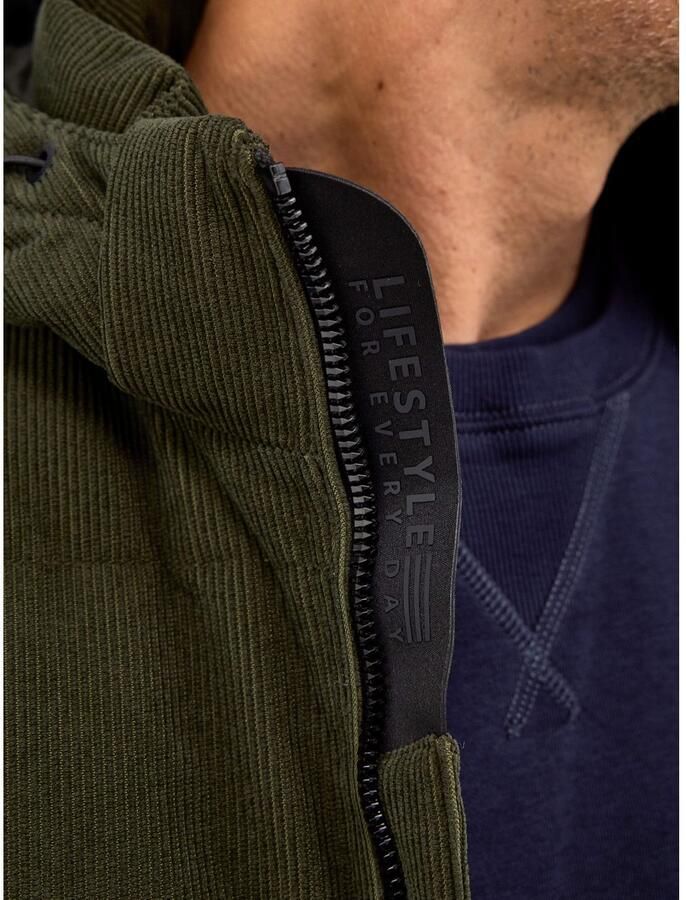 Lerros Winterjack Heren gewatteerde jas in functionele corduroy-look
