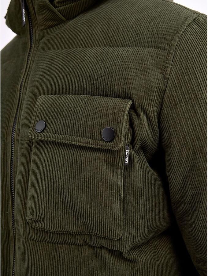 Lerros Winterjack Heren gewatteerde jas in functionele corduroy-look - Foto 5