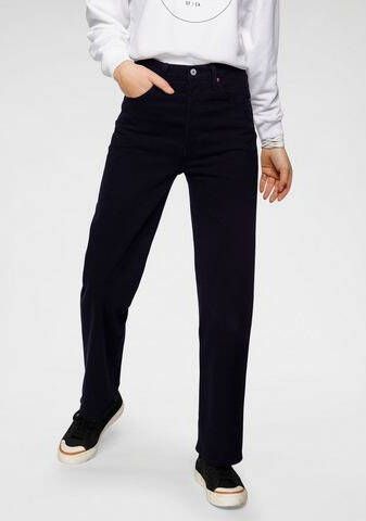 Levi's Ribcage Jeans Hoge Taille Rechte Pijp Zwart Dames