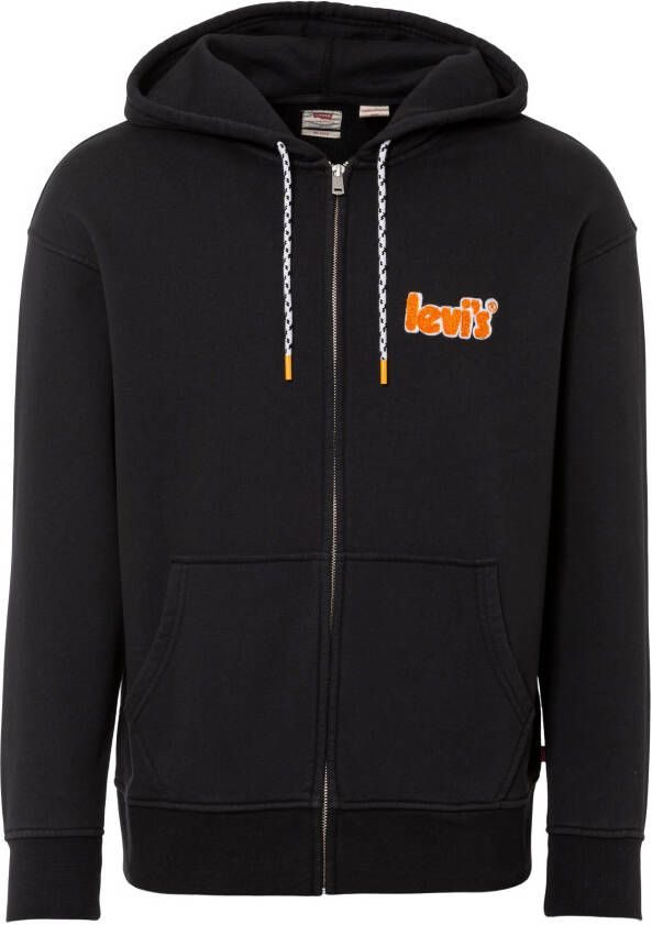 Levi's Hoodie LE RELAXED T2 GRAPHIC ZIPUP met logoprint op borsthoogte