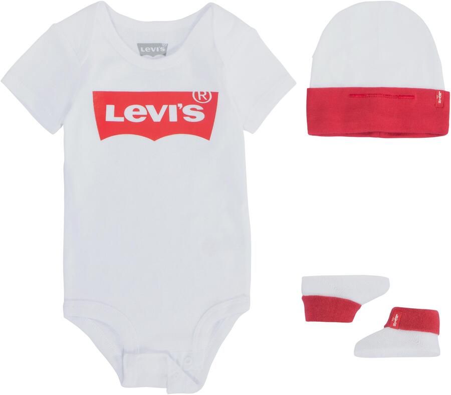 Levis Levi's Kids giftset Classic Batwing met romper wit rood Katoen Ronde hals 6-12 mnd - Foto 6