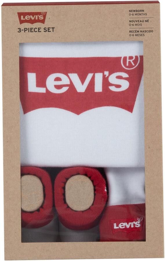 Levis Levi's Kids giftset Classic Batwing met romper wit rood Katoen Ronde hals 6-12 mnd - Foto 5