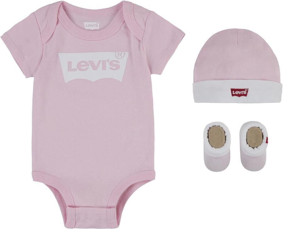 Levis Levi's Kids giftset Classic Batwing met romper roze wit Katoen Ronde hals 6-12 mnd - Foto 7
