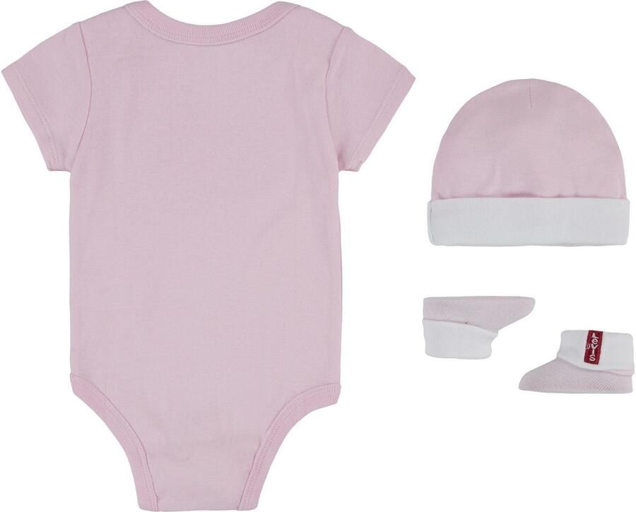 Levis Levi's Kids giftset Classic Batwing met romper roze wit Katoen Ronde hals 6-12 mnd - Foto 3