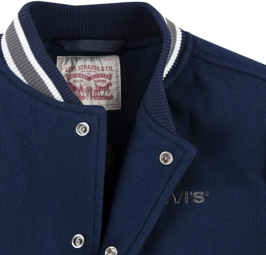 Levis Levi's Kids imitatieleren bomberjack winter donkerblauw antraciet Jas Jongens Imitatieleer Ronde hals 140 - Foto 4