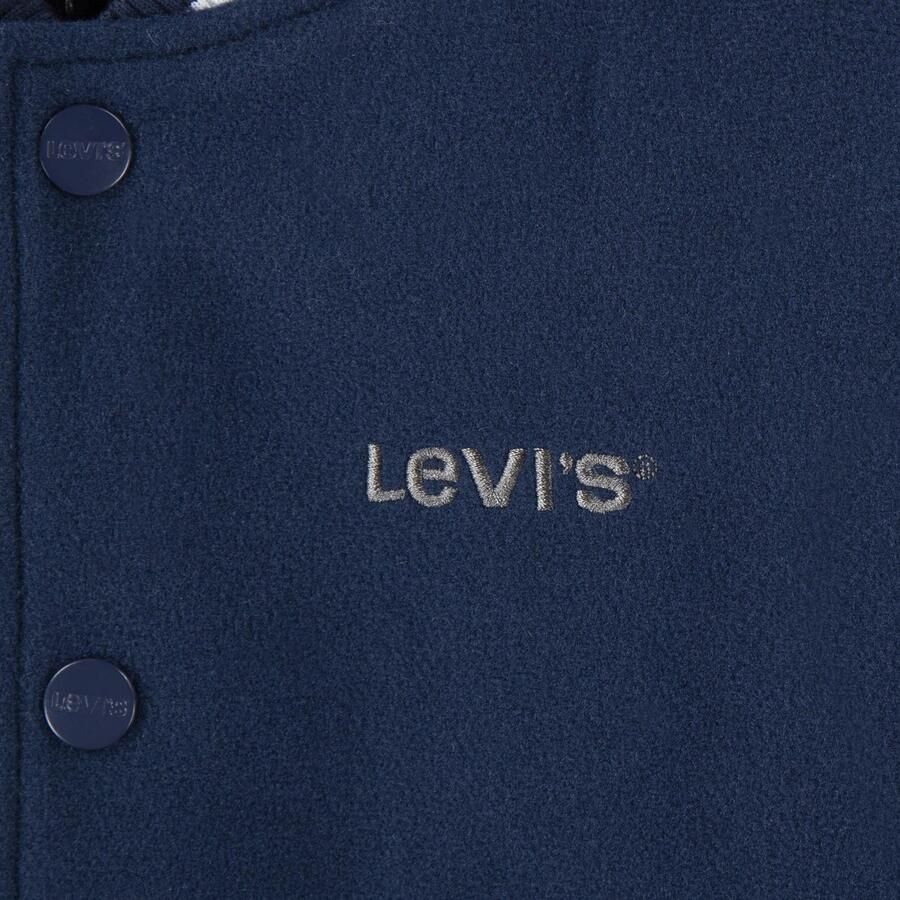 Levis Levi's Kids imitatieleren bomberjack winter donkerblauw antraciet Jas Jongens Imitatieleer Ronde hals 140