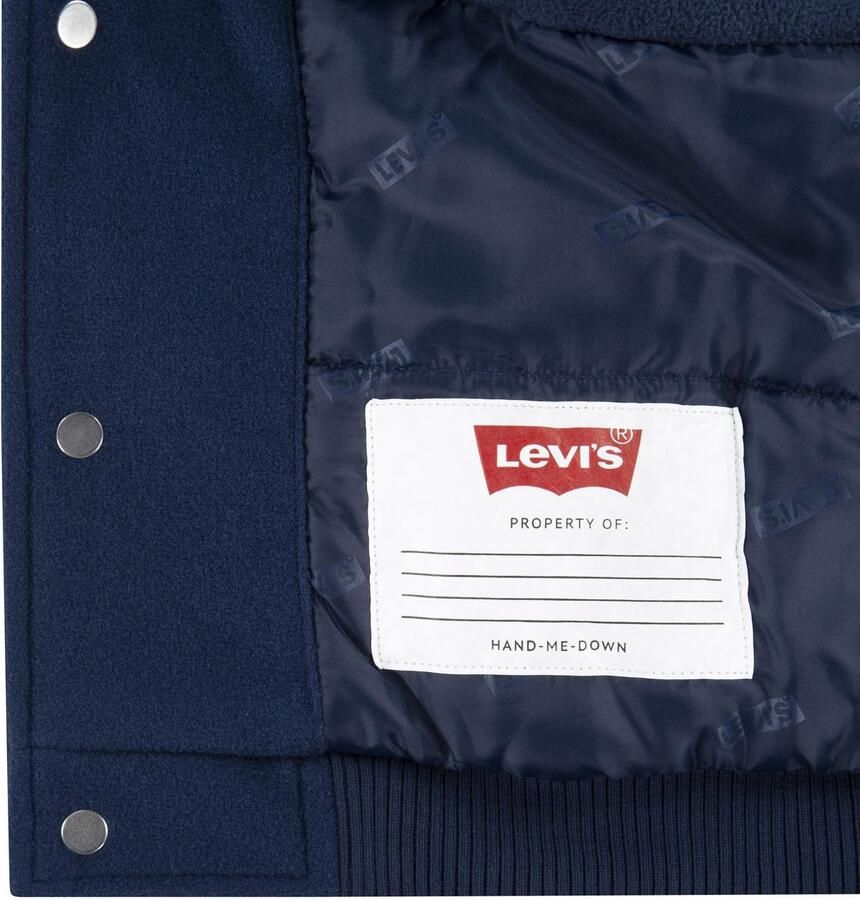 Levis Levi's Kids imitatieleren bomberjack winter donkerblauw antraciet Jas Jongens Imitatieleer Ronde hals 140 - Foto 5