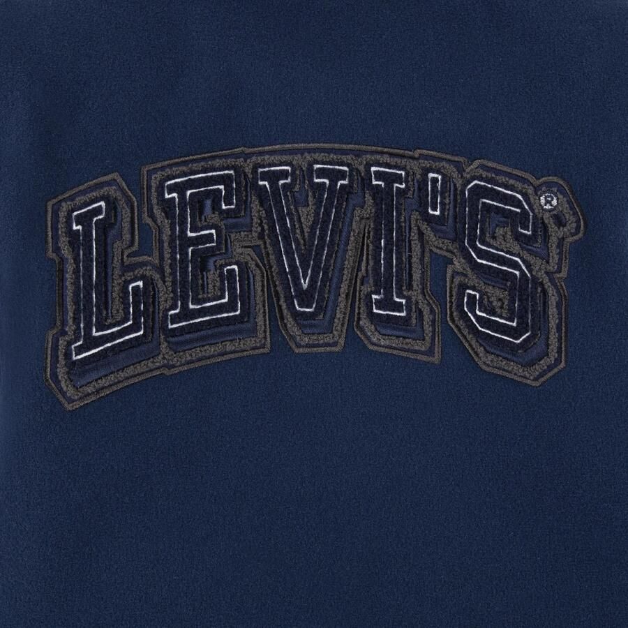 Levis Levi's Kids imitatieleren bomberjack winter donkerblauw antraciet Jas Jongens Imitatieleer Ronde hals 140 - Foto 2