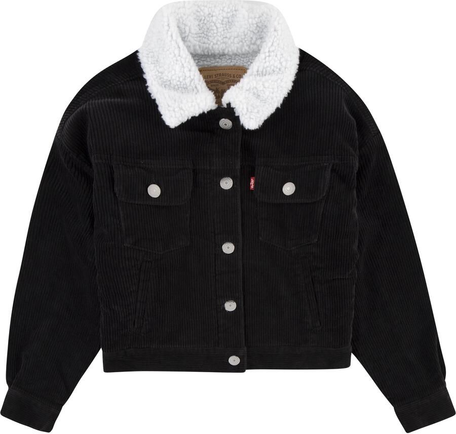 Levi's Kidswear Cordjasje LVG BABY BAGGY CORDUROY TRUCKE met imitatiebontkraag voor meisjes - Foto 4