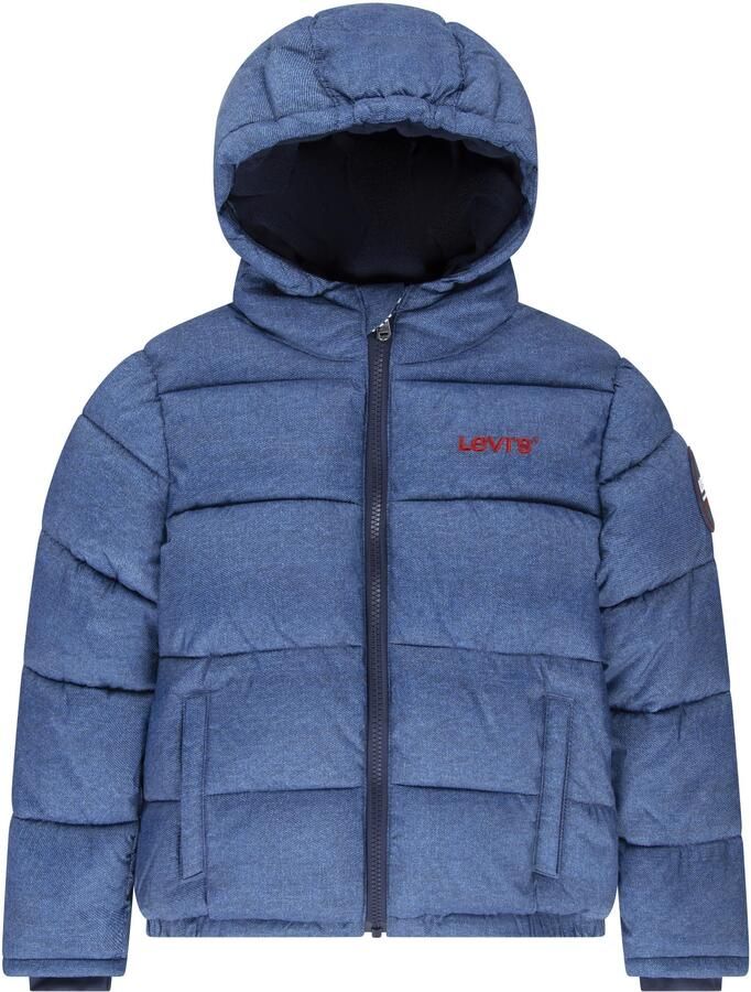 Levis Levi's Kids gewatteerde winterjas van gerecycled polyester blauw Effen 164 - Foto 5