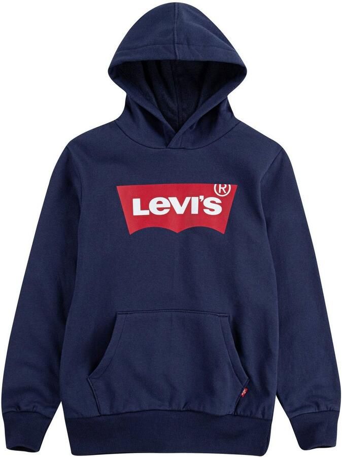 Levis Levi's Kids hoodie Batwing Screenprint met logo donkerblauw Sweater Logo 110 - Foto 5