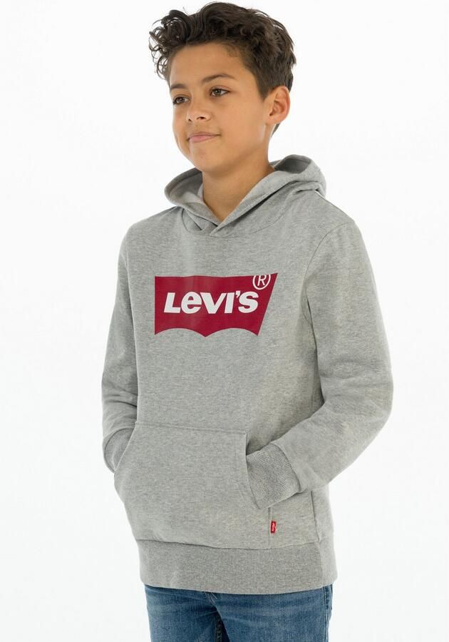 Levis Levi's Kids hoodie Batwing met logo grijs melange Sweater Logo 140 - Foto 16