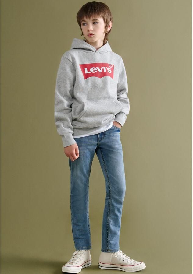 Levis Levi's Kids hoodie Batwing met logo grijs melange Sweater Logo 140 - Foto 14