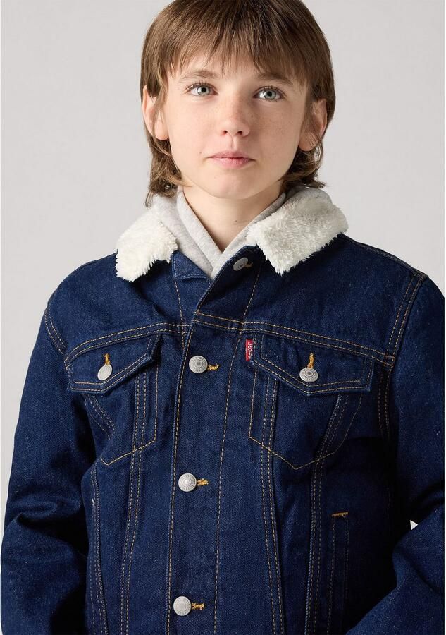 Levis Levi's Kids spijkerjas blue Blauw Jongens Denim Klassieke kraag Effen 140 - Foto 5