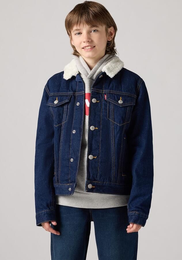 Levis Levi's Kids spijkerjas blue Blauw Jongens Denim Klassieke kraag Effen 140 - Foto 6