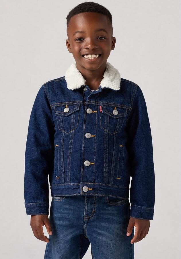 Levis Levi's Kids spijkerjas blue Blauw Jongens Denim Klassieke kraag Effen 140 - Foto 7