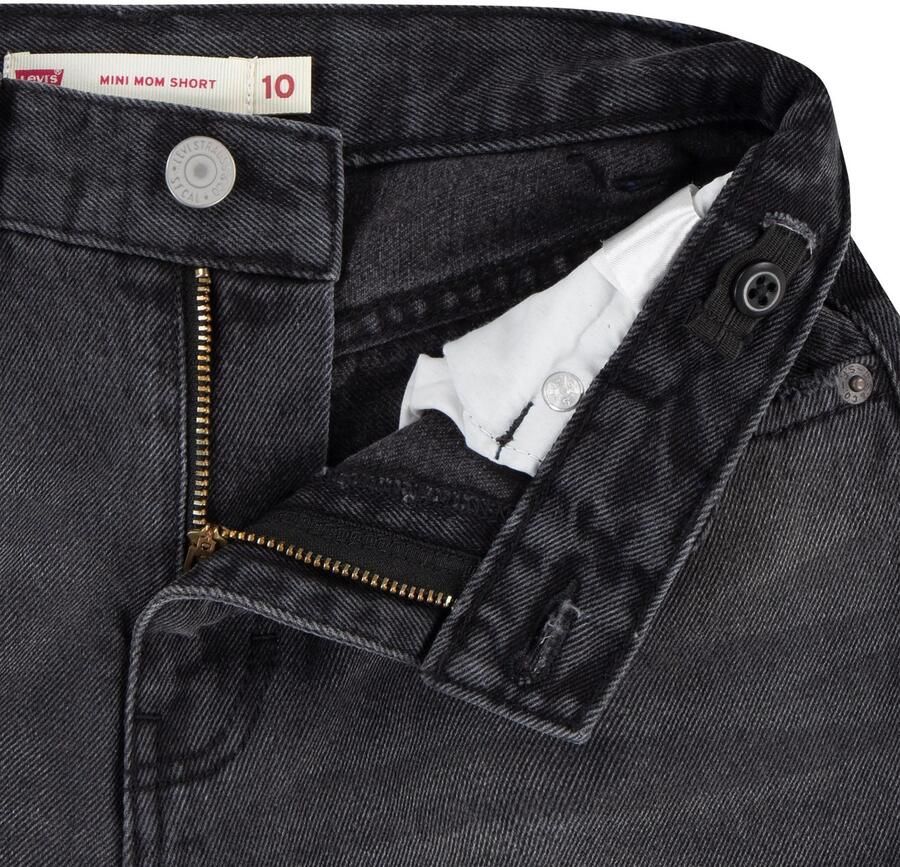Levis Levi's Kids mom denim short yonder w o destruction Korte broek Grijs Effen 116
