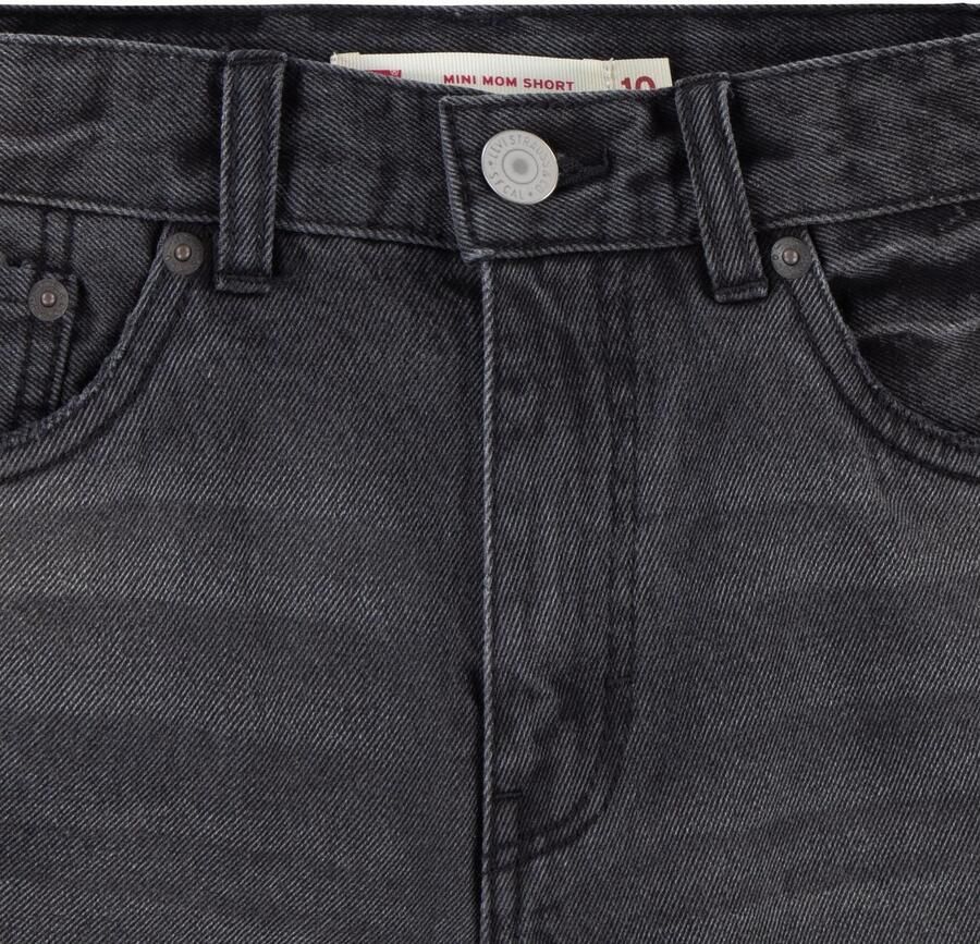 Levis Levi's Kids mom denim short yonder w o destruction Korte broek Grijs Effen 140 - Foto 3