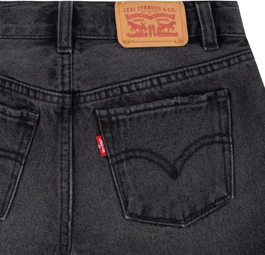Levis Levi's Kids mom denim short yonder w o destruction Korte broek Grijs Effen 158 - Foto 4