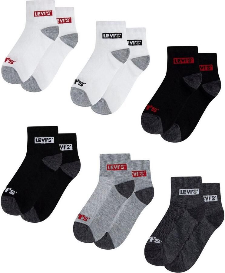 Levi's Kidswear Korte sokken LHN BOX TAB MID CUT 6PK (set)