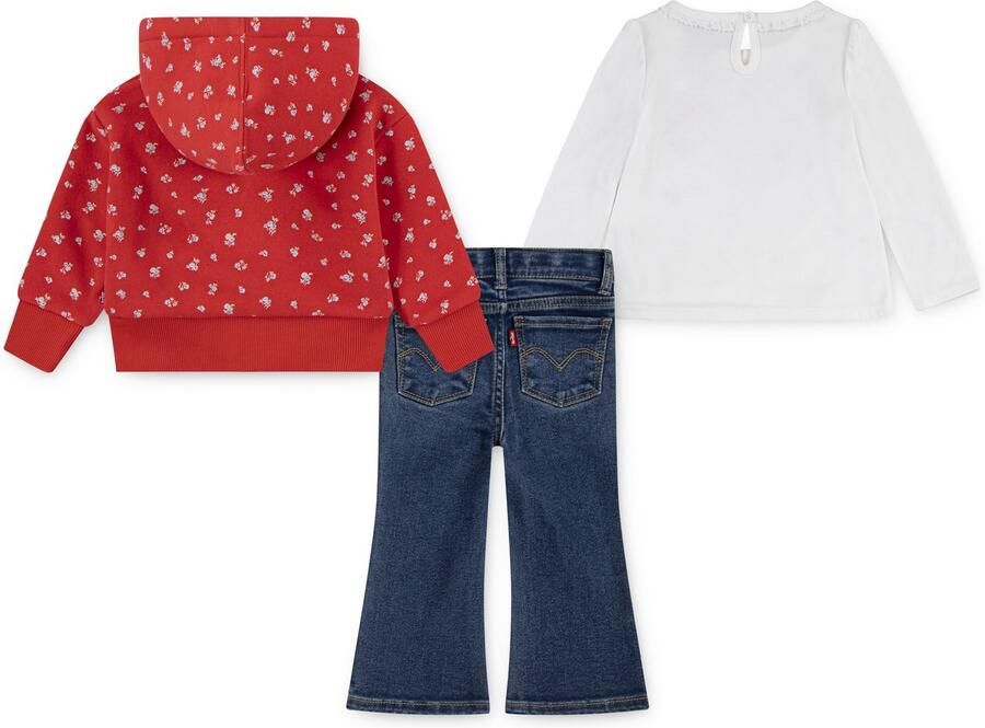 Levi's Kidswear Newborn-cadeauset LVG PC FZ TEE JEANS SET perfect afgestemd voor meisjes (set 3-delig) - Foto 4
