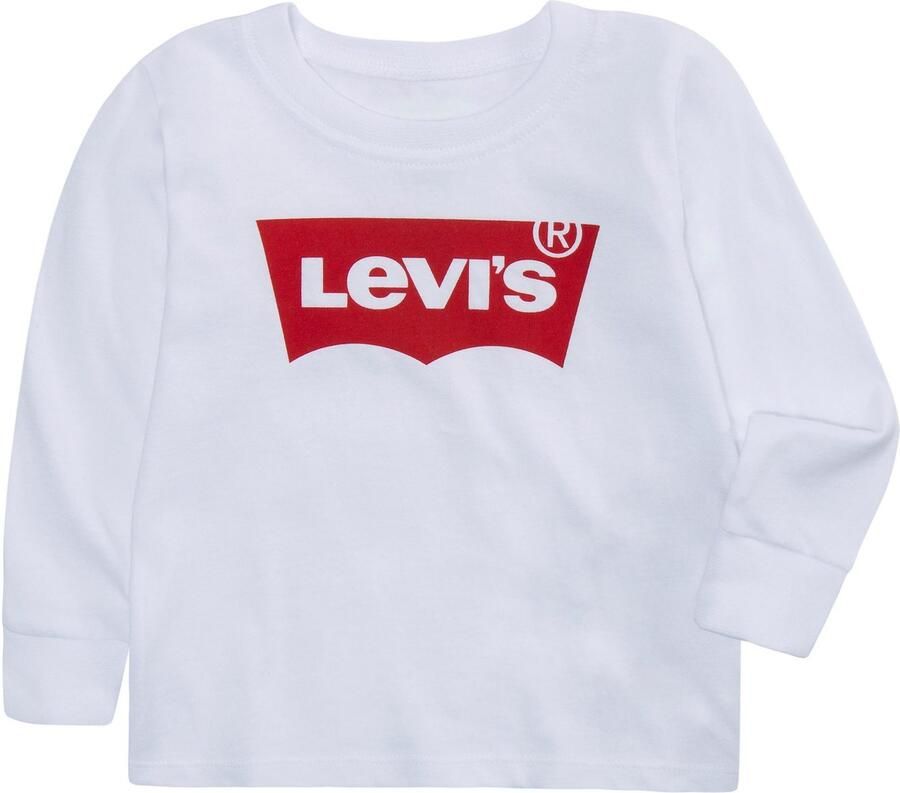 Levis Levi's Kids baby longsleeve Batwing met logo wit Katoen Ronde hals 80-86 18M - Foto 2