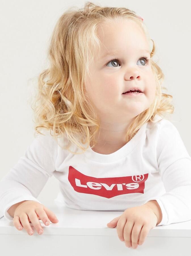 Levis Levi's Kids longsleeve Logo met logo wit Meisjes Katoen Ronde hals Logo 92 - Foto 4