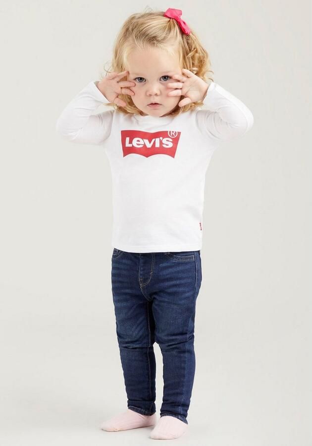 Levis Levi's Kids longsleeve Logo met logo wit Meisjes Katoen Ronde hals Logo 92 - Foto 3