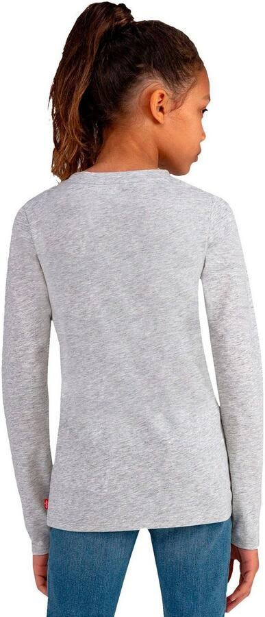 Levis Levi's Kids longsleeve Batwing met logo grijs melange Meisjes Katoen Ronde hals 140 - Foto 5