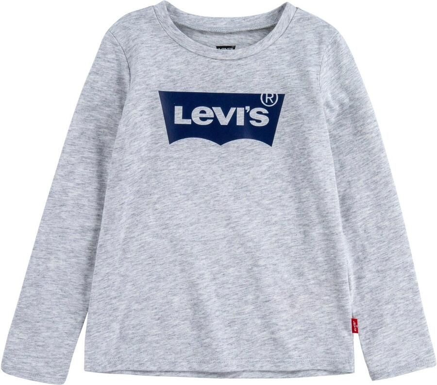 Levis Levi's Kids longsleeve Batwing met logo grijs melange Meisjes Katoen Ronde hals 140 - Foto 2