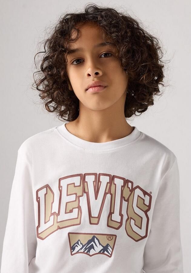 Levi's Kidswear Shirt met lange mouwen LVB ACADEMIC ADVENTURER LS TEE met grote logoprint van katoen voor jongens - Foto 5