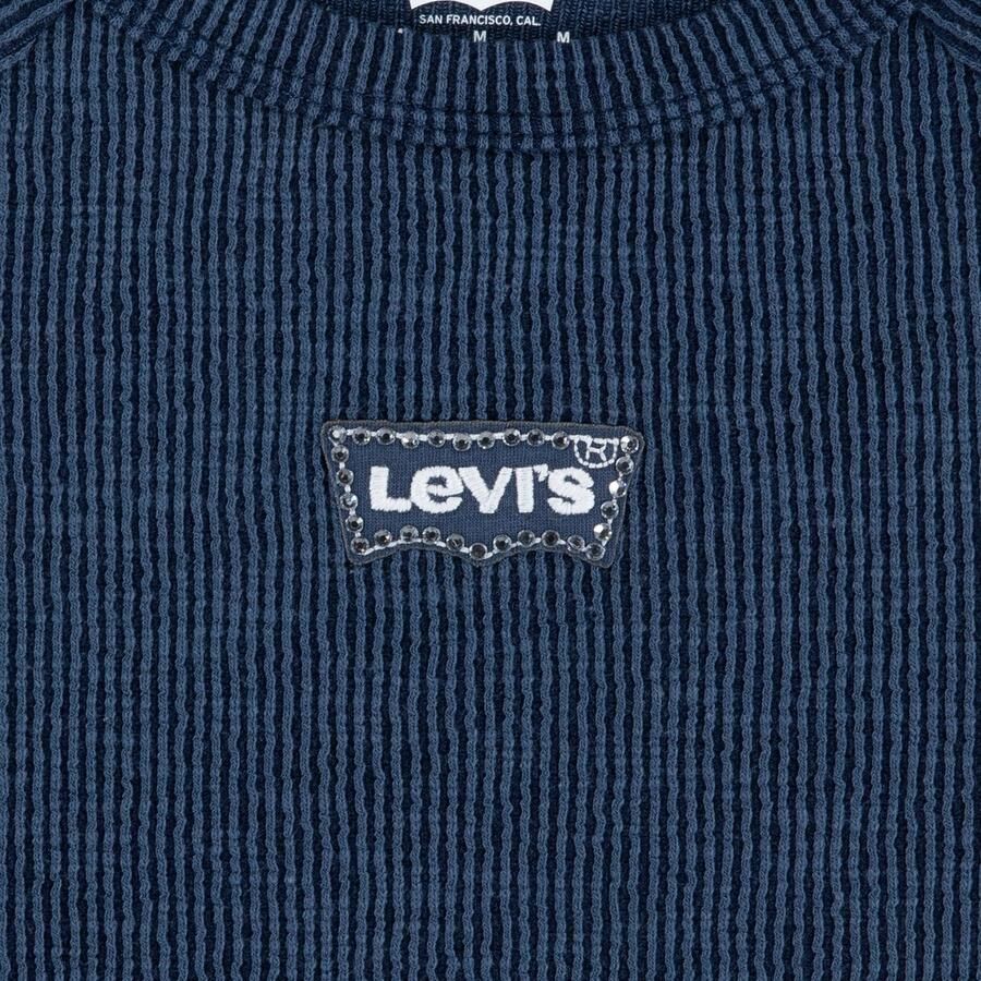 Levi's Kidswear Shirt met ronde hals LVG COLOR BLOCK RAGLAN in fijne ribstructuur voor meisjes