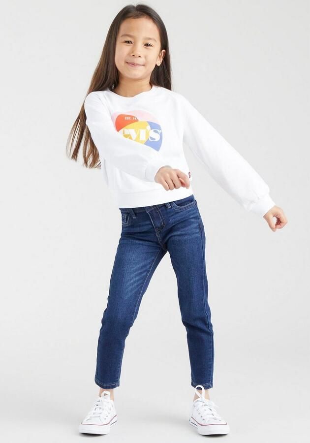 Levis Levi's Kids 710 super skinny jeans complex Blauw Meisjes Stretchdenim Effen 140 - Foto 5