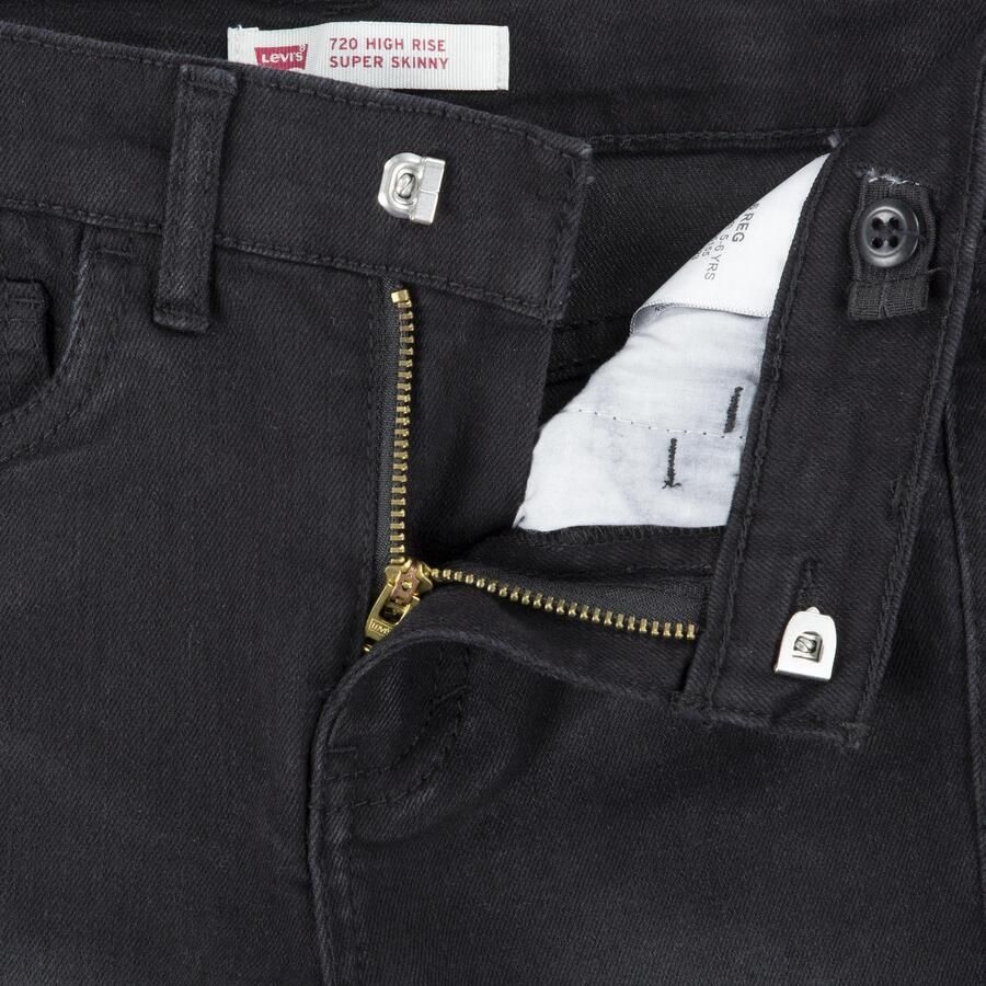 Levis Levi's 720 high rise super skinny jeans black Zwart Meisjes Stretchdenim 140