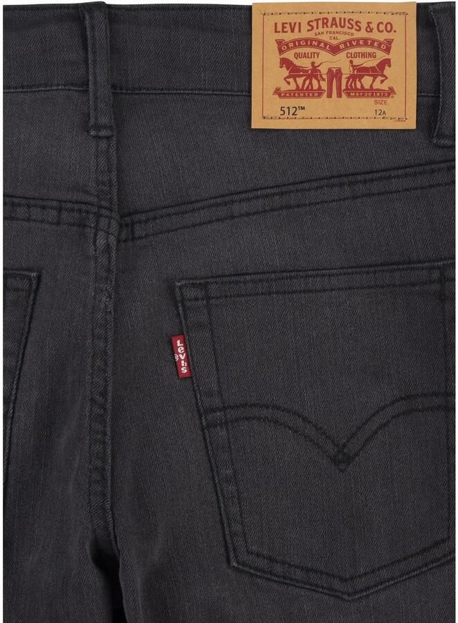 Levis Levi's Kids 512 tapered fit jeans route 66 Zwart Jongens Stretchdenim Effen 140 - Foto 5
