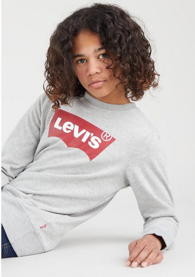 Levis Levi's Kids sweater Batwing met logo grijs melange Logo 140 - Foto 8