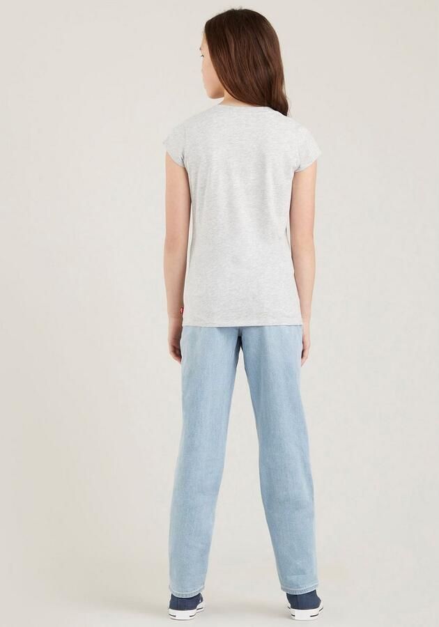 Levis Levi's Kids T-shirt met logo grijs melange roze blauw Meisjes Jersey Ronde hals 158-164 - Foto 5