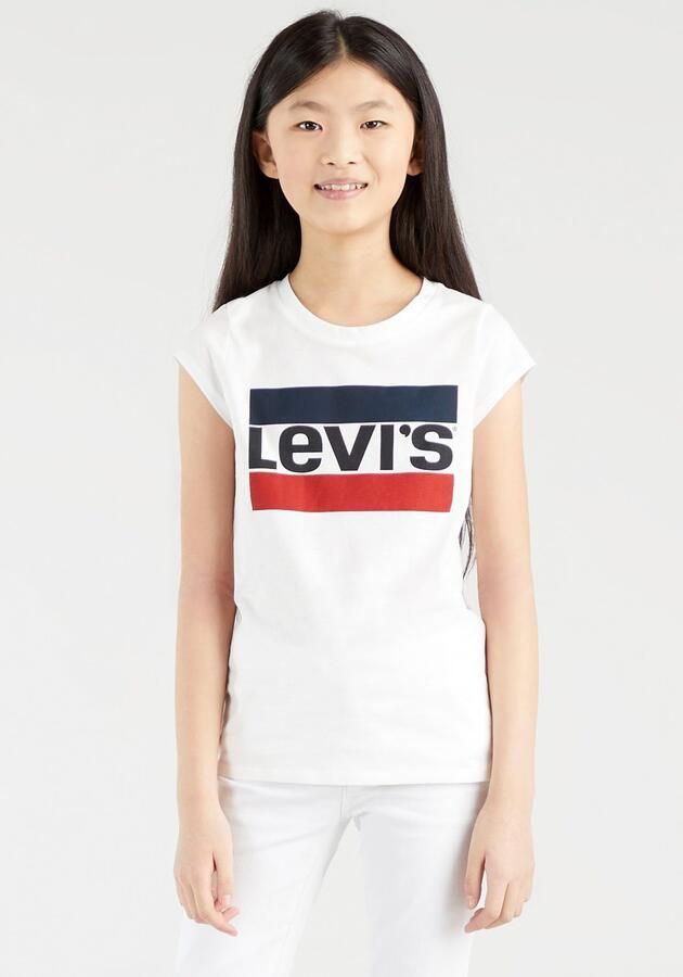 Levis Levi's Kids T-shirt SPORTSWEAR met logo wit rood blauw Meisjes Katoen Ronde hals 140 - Foto 10