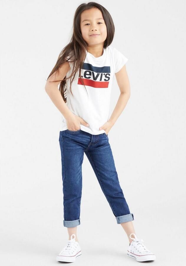 Levis Levi's Kids T-shirt SPORTSWEAR met logo wit rood blauw Meisjes Katoen Ronde hals 140 - Foto 7